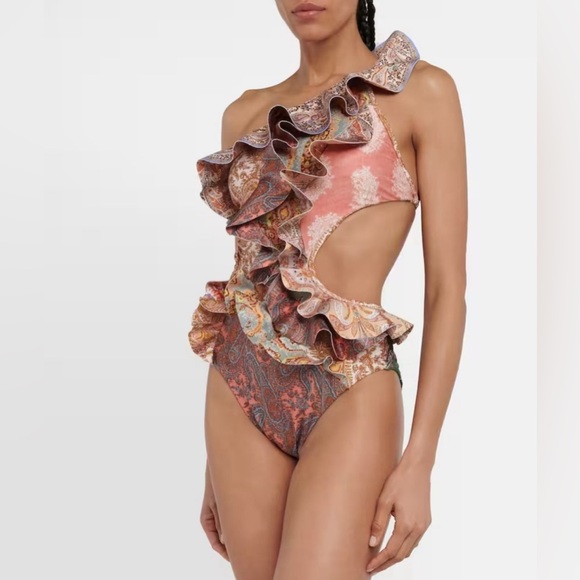 Zimmermann Other - ZIMMERMANN Devi paisley one-shoulder swimsuit 430$